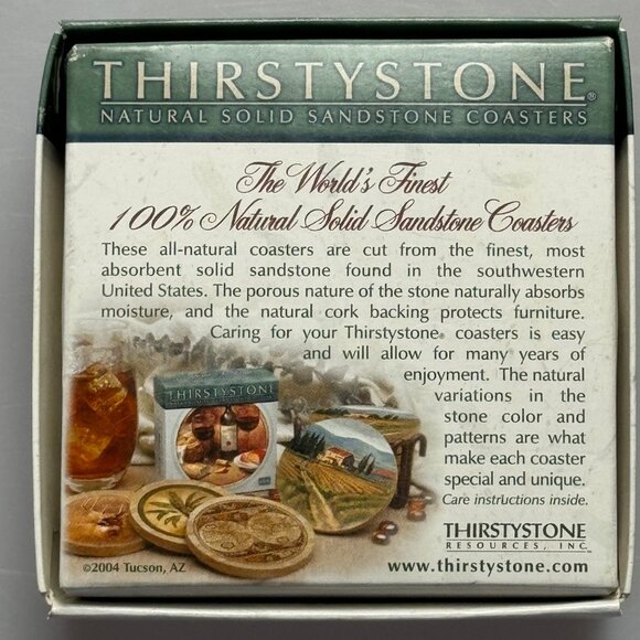 Thirstystone Natural Solid Sandstone Coasters Set Of 4 Chickens Design - Picture 8 of 14